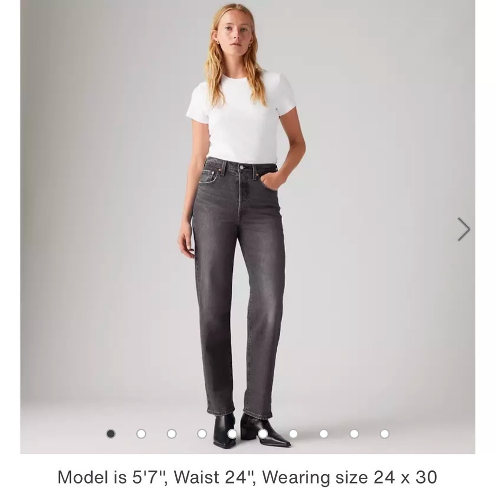 NWT Women’s Levi’s Ribcage Straight Ankle black jeans sz 25 x 27